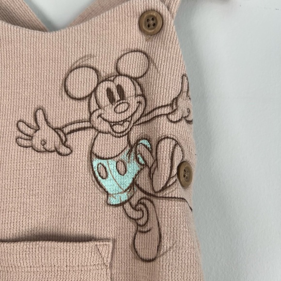 Disney x Primark Tan Overalls with Cross-Back Straps Mickey & Pooh Graphic 0-3M - Picture 3 of 6